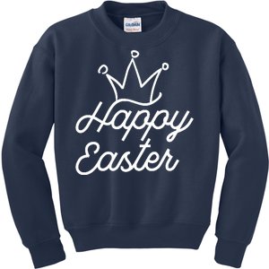 Happy Easter Crown Kids Sweatshirt