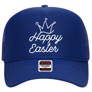 Happy Easter Crown High Crown Mesh Back Trucker Hat