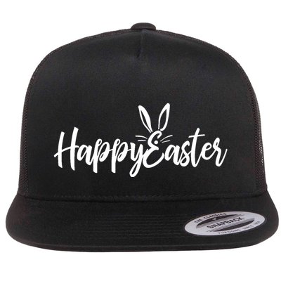 Happy Easter Cursive Signature Flat Bill Trucker Hat