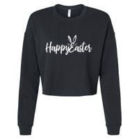 Happy Easter Cursive Signature Cropped Pullover Crew
