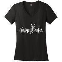 Happy Easter Cursive Signature Women's V-Neck T-Shirt