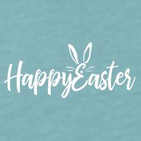 Happy Easter Cursive Signature Sueded Cloud Jersey T-Shirt