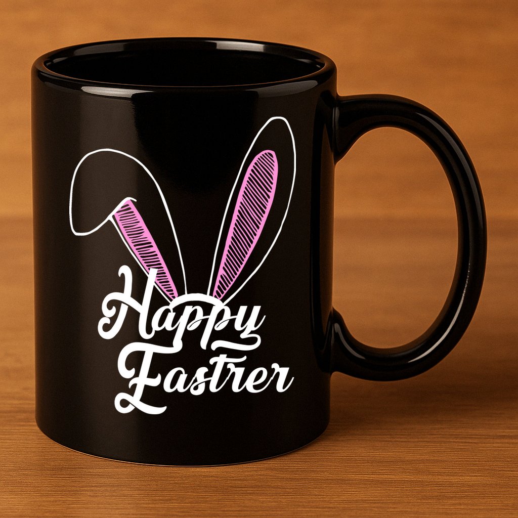 Happy Easter Cute Bunny Ears 11oz C Handle Ceramic Mug
