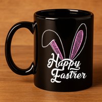 Happy Easter Cute Bunny Ears 11oz C Handle Ceramic Mug