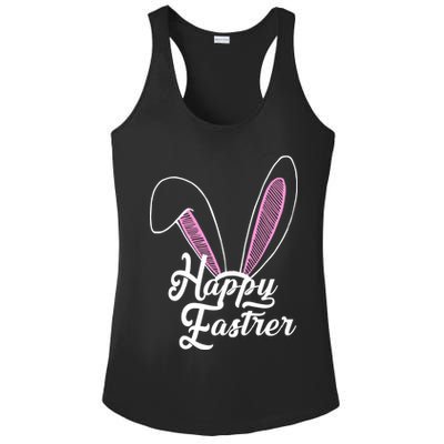 Happy Easter Cute Bunny Ears Ladies PosiCharge Competitor Racerback Tank