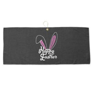 Happy Easter Cute Bunny Ears Large Microfiber Waffle Golf Towel