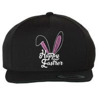 Happy Easter Cute Bunny Ears Wool Snapback Cap