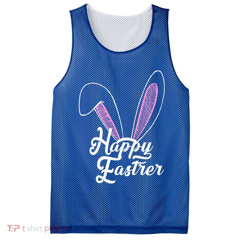 Happy Easter Cute Bunny Ears Mesh Reversible Basketball Jersey Tank