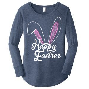 Happy Easter Cute Bunny Ears Women's Perfect Tri Tunic Long Sleeve Shirt