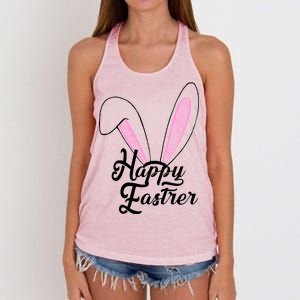 Happy Easter Cute Bunny Ears Women's Knotted Racerback Tank