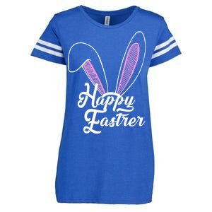 Happy Easter Cute Bunny Ears Enza Ladies Jersey Football T-Shirt