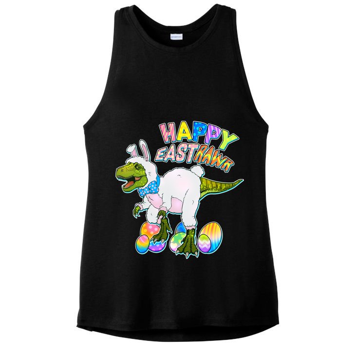 Happy Easter EastRawr T-Rex Ladies PosiCharge Tri-Blend Wicking Tank