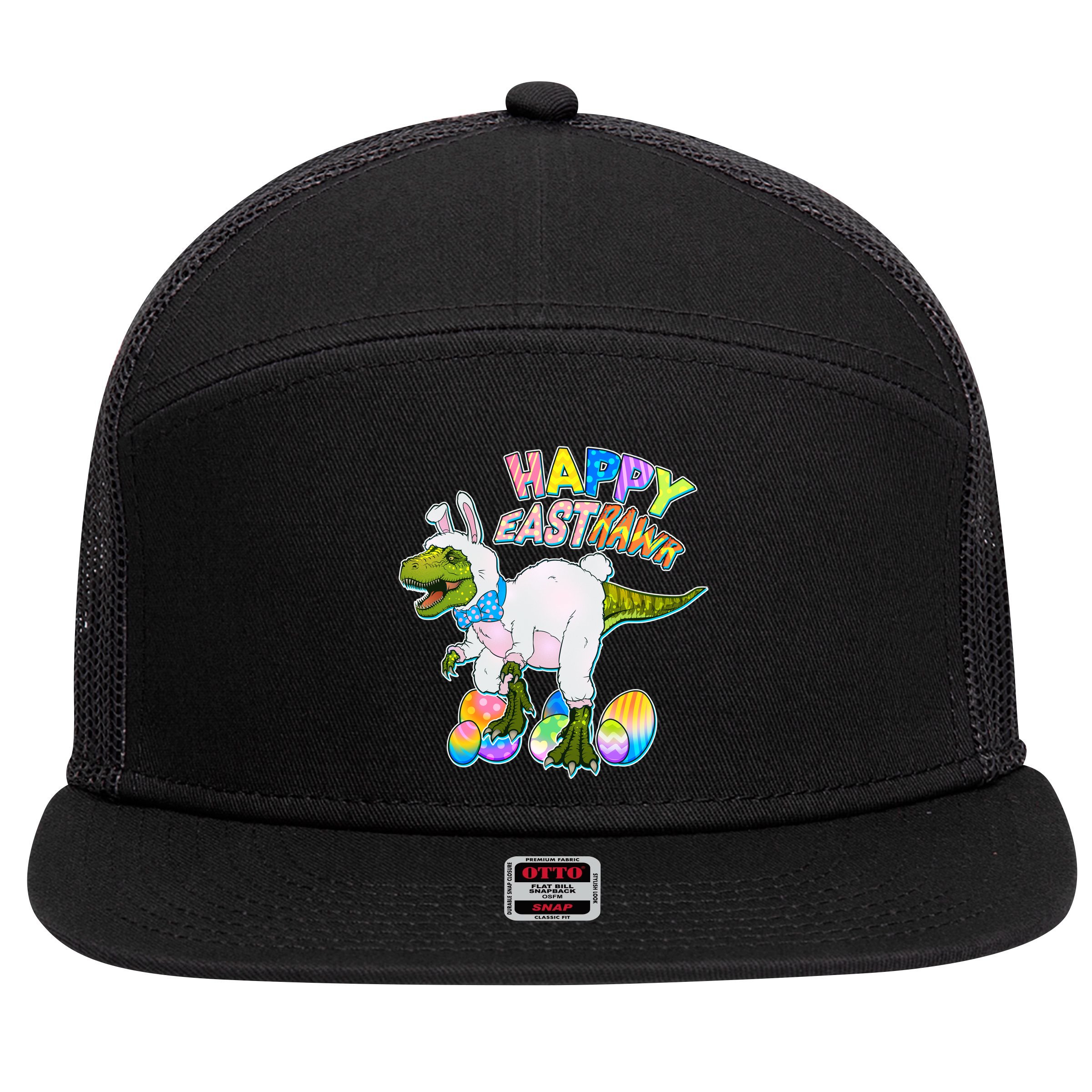 Happy Easter EastRawr T-Rex 7 Panel Mesh Trucker Snapback Hat