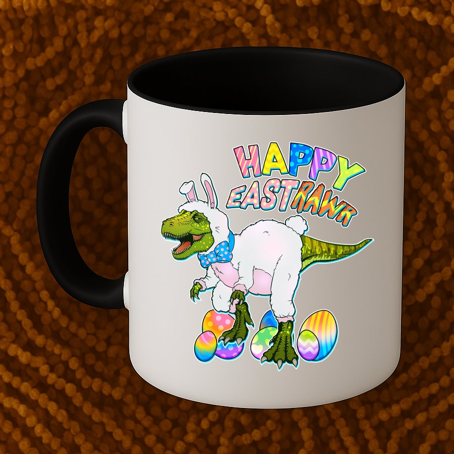 Happy Easter EastRawr T-Rex Mug