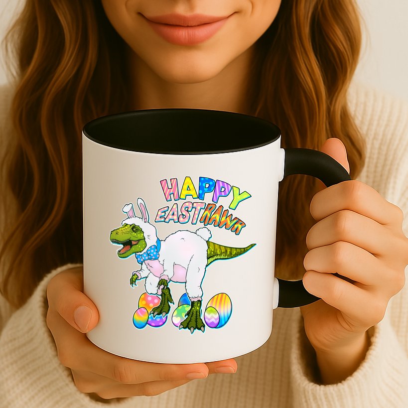 Happy Easter EastRawr T-Rex Mug