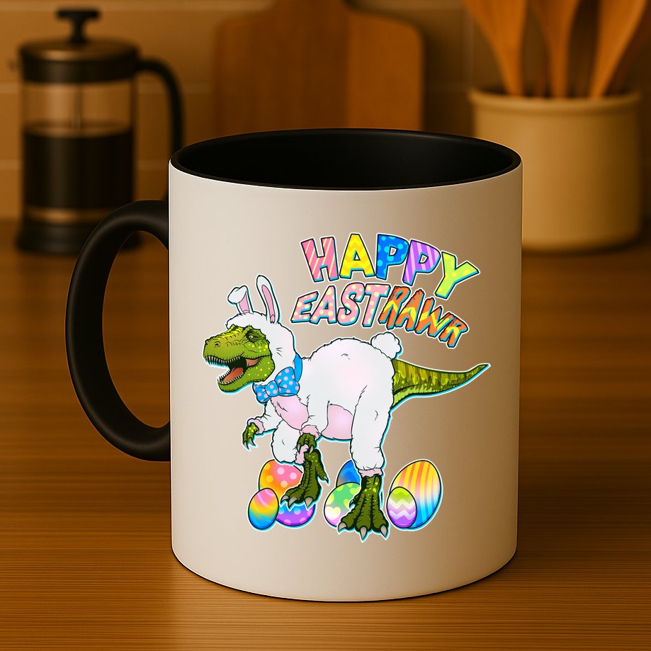 Happy Easter EastRawr T-Rex Mug