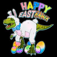 Happy Easter EastRawr T-Rex Cropped Pullover Crew