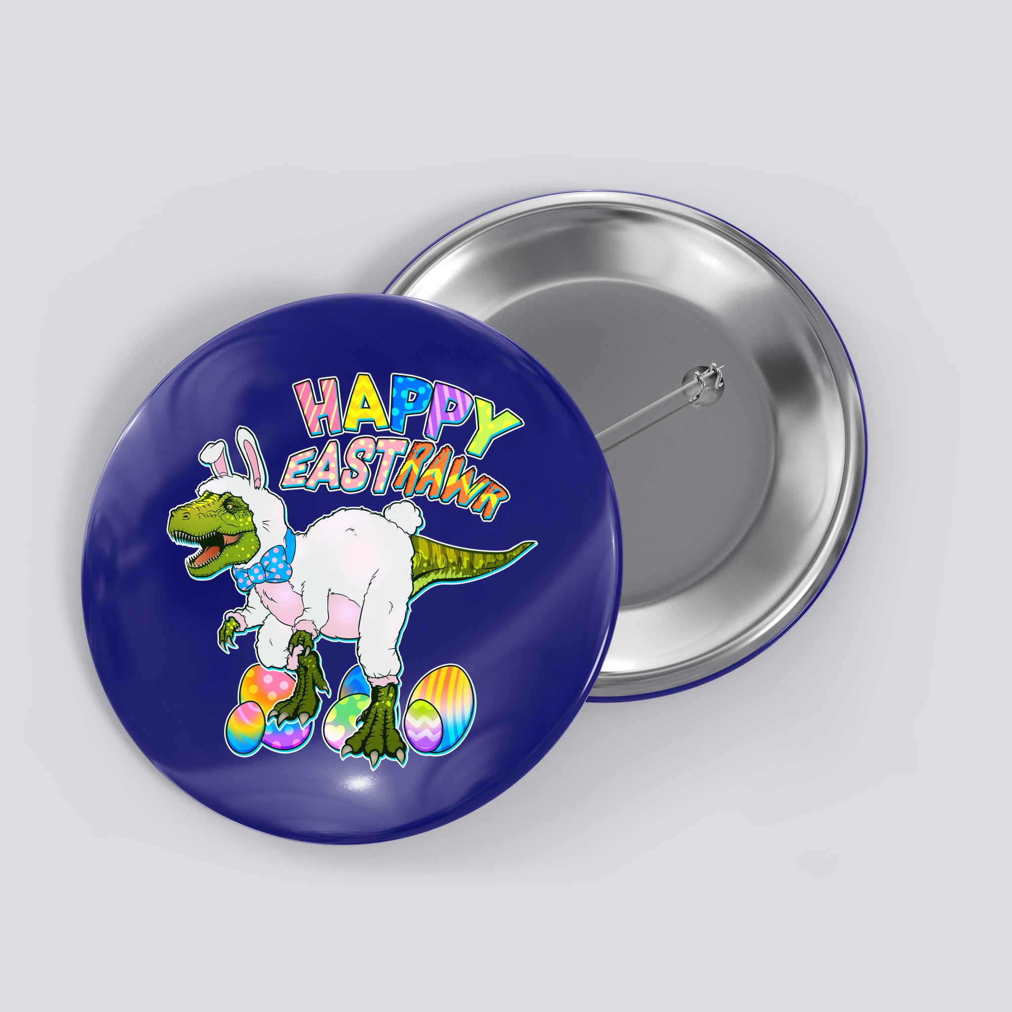 Happy Easter EastRawr T-Rex Button