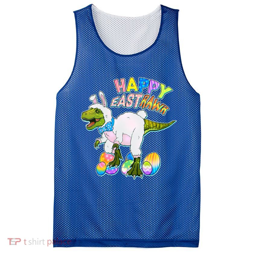 Happy Easter EastRawr T-Rex Mesh Reversible Basketball Jersey Tank