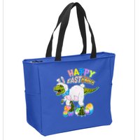Happy Easter EastRawr T-Rex Zip Tote Bag