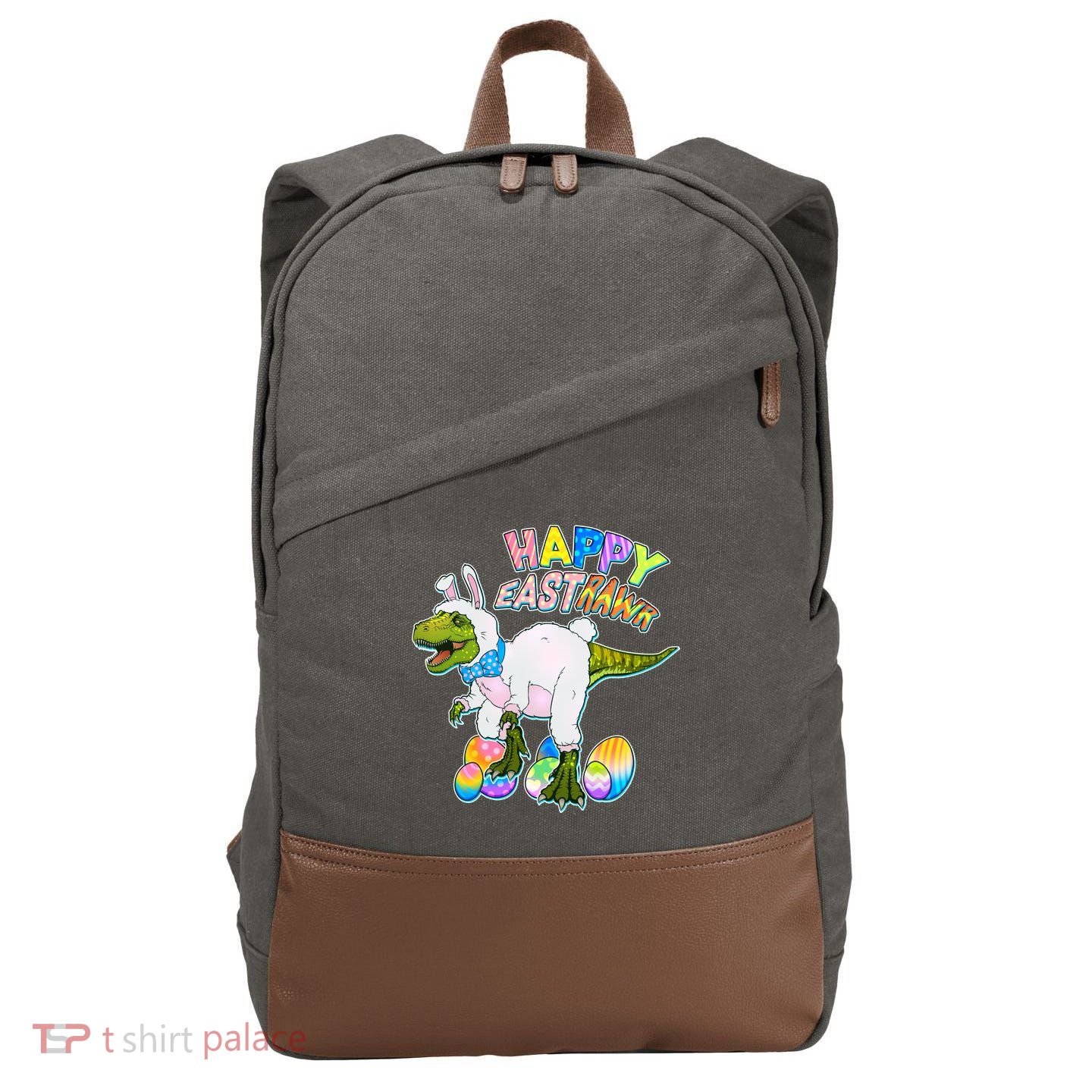 Happy Easter EastRawr T-Rex Cotton Canvas Backpack