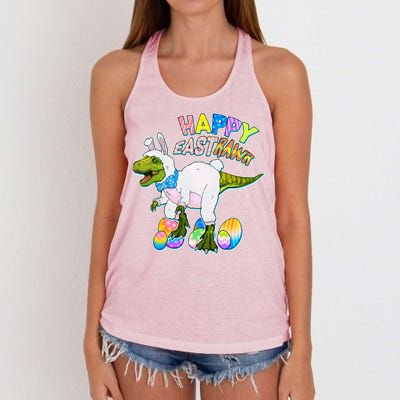 Happy Easter EastRawr T-Rex Women's Knotted Racerback Tank