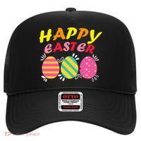 Happy Easter Eggs High Crown Mesh Back Trucker Hat