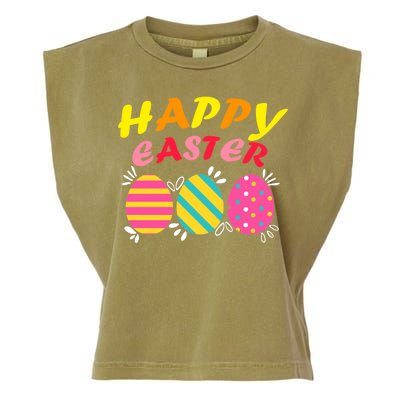 Happy Easter Eggs Garment-Dyed Women's Muscle Tee