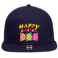 Happy Easter Eggs 7 Panel Mesh Trucker Snapback Hat