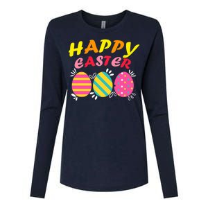 Happy Easter Eggs Womens Cotton Relaxed Long Sleeve T-Shirt