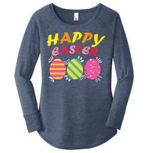 Happy Easter Eggs Women's Perfect Tri Tunic Long Sleeve Shirt