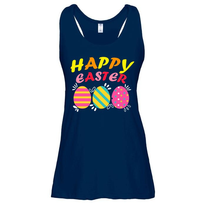 Happy Easter Eggs Ladies Essential Flowy Tank