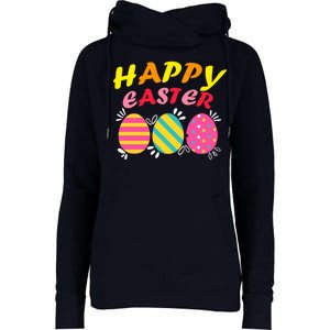 Happy Easter Eggs Womens Funnel Neck Pullover Hood