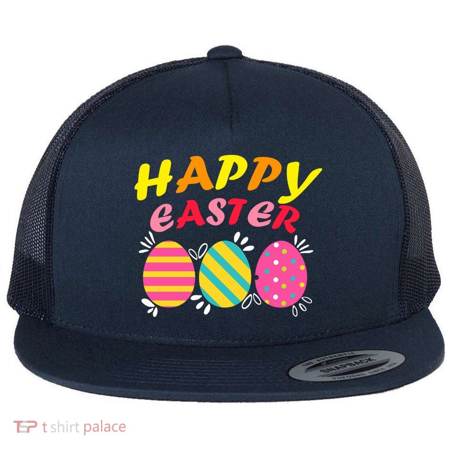 Happy Easter Eggs Flatbill Hat
