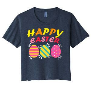 Happy Easter Eggs Women's Crop Top Tee