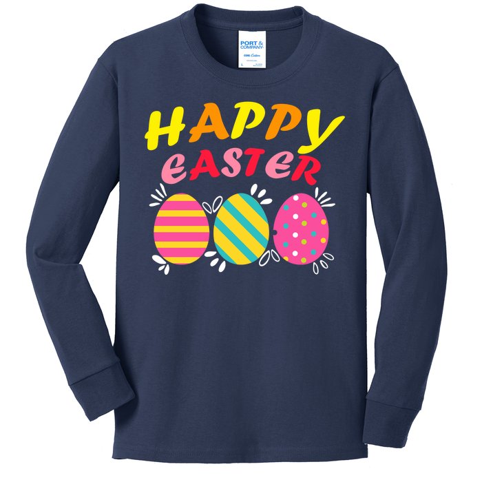 Happy Easter Eggs Kids Long Sleeve Shirt