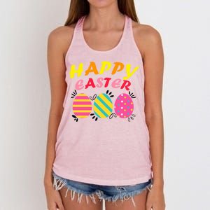 Happy Easter Eggs Women's Knotted Racerback Tank