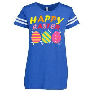 Happy Easter Eggs Enza Ladies Jersey Football T-Shirt