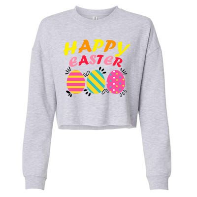 Happy Easter Eggs Cropped Pullover Crew