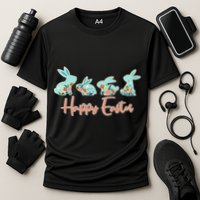 Happy Easter Flower Bunnies Cooling Performance Crew T-Shirt
