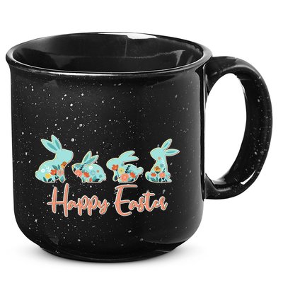 Happy Easter Flower Bunnies 15oz Campfire Ceramic Mug
