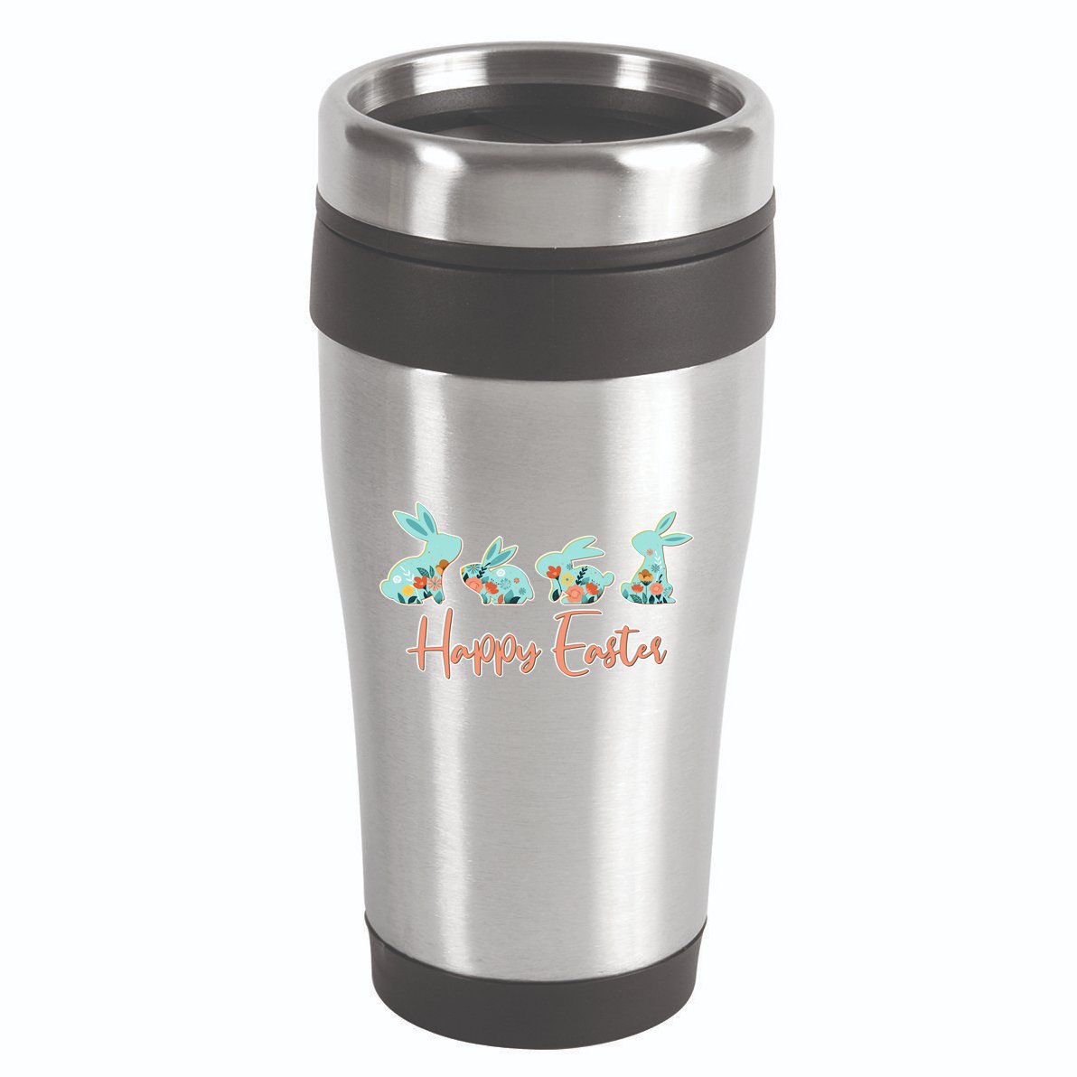 Happy Easter Flower Bunnies 16oz Travel Tumbler