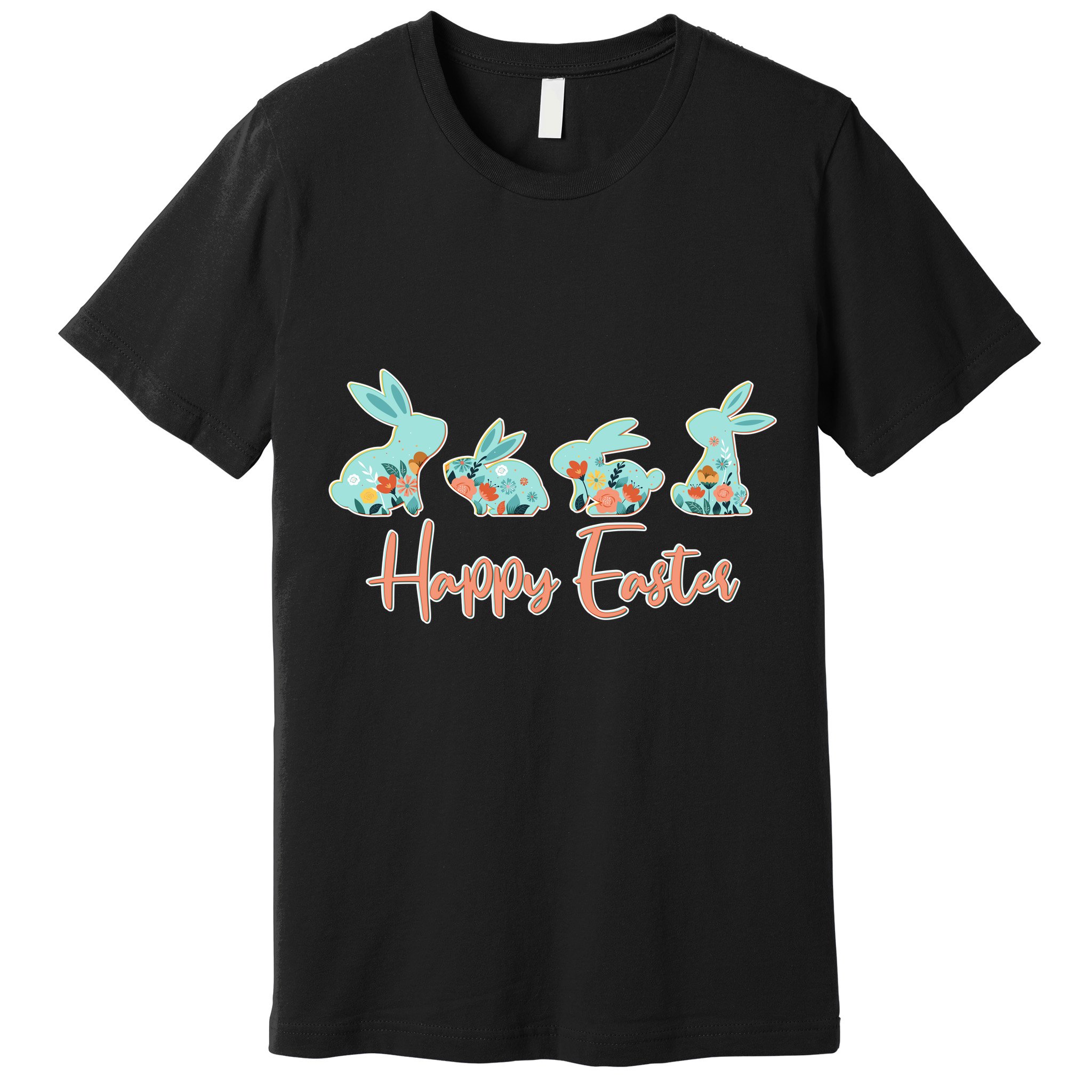Happy Easter Flower Bunnies Premium T-Shirt
