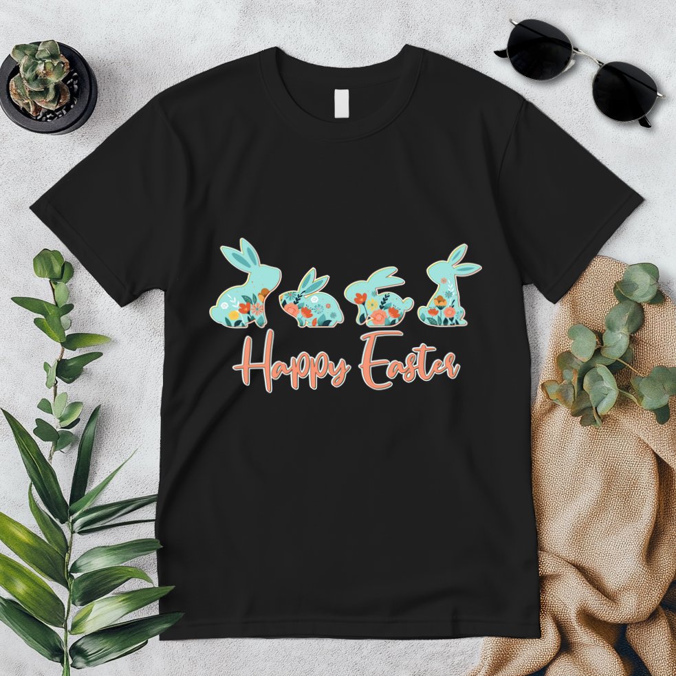 Happy Easter Flower Bunnies Premium T-Shirt