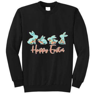 Happy Easter Flower Bunnies Tall Sweatshirt