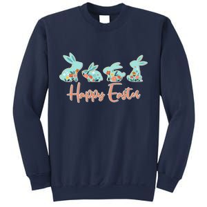 Happy Easter Flower Bunnies Sweatshirt