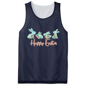 Happy Easter Flower Bunnies Mesh Reversible Basketball Jersey Tank