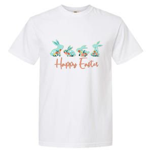 Happy Easter Flower Bunnies Garment-Dyed Heavyweight T-Shirt