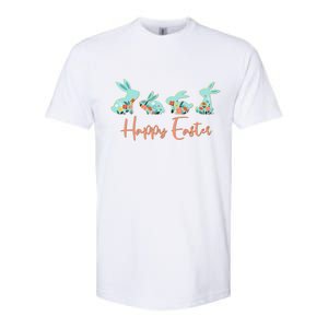 Happy Easter Flower Bunnies Softstyle CVC T-Shirt