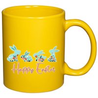 Happy Easter Flower Bunnies 11oz C Handle Ceramic Mug